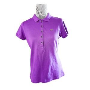 Women’s Lacoste Regular Fit Polo in Purple Size 42 (Large)